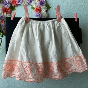 gap kids white and peach cotton skirt